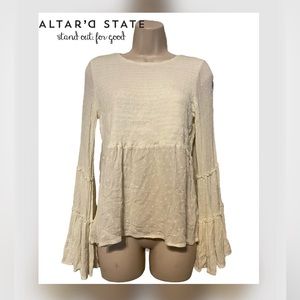 Altar’d state ivory flowy bohemian top